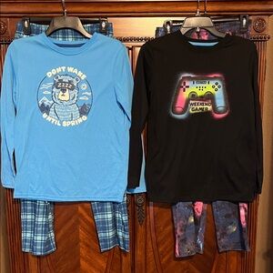 Cat & Jack Blue Bear and Black Gamer Pajama Sets